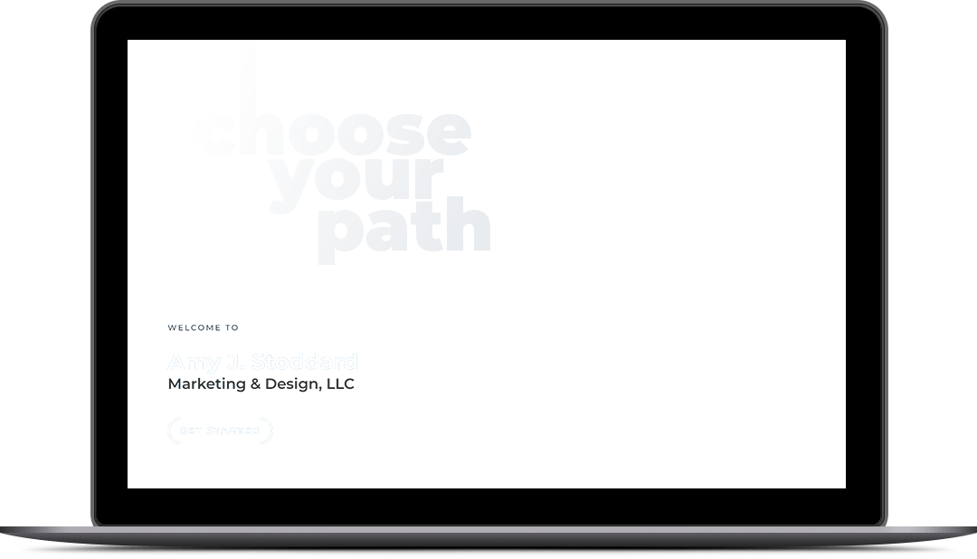 Laptop Slide in with Choose Your Path slogan on it